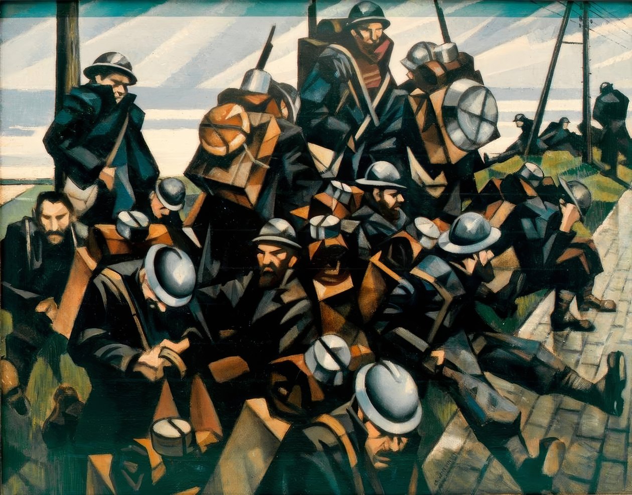 Joukot lepäämässä tekijältä Christopher Richard Wynne Nevinson