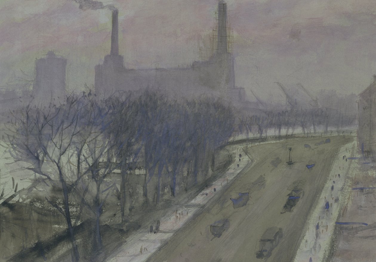 Battersean voimalaitos, n. 1935 tekijältä Christopher Richard Wynne Nevinson