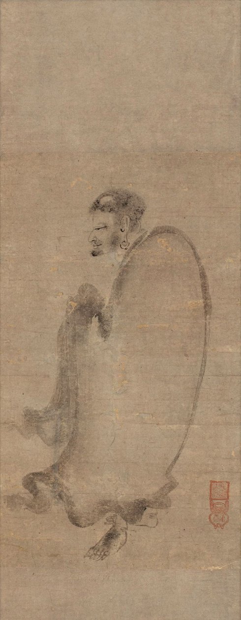Shakyamuni laskeutumassa vuorelta, 1400-luku tekijältä Chuan Shinko