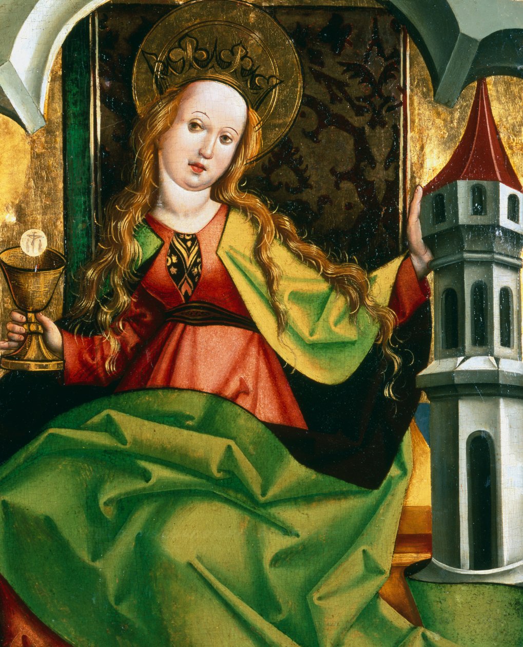 "Saint Barbara", c1495-c1519 tekijältä Circle of Jan Polak