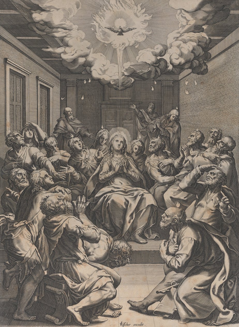 Helluntai, 1574. tekijältä Claes Jansz Visscher
