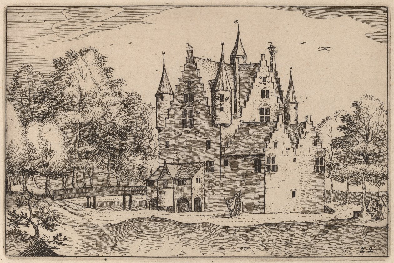 Linna tekijältä Claes Jansz Visscher after Johannes van Doetechum, the Elder after Lucas