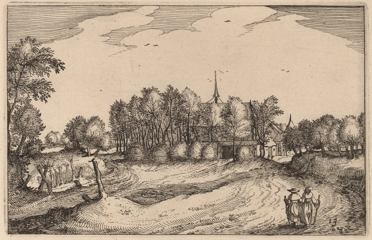 Luostari tekijältä Claes Jansz Visscher after Johannes van Doetechum, the Elder after Lucas