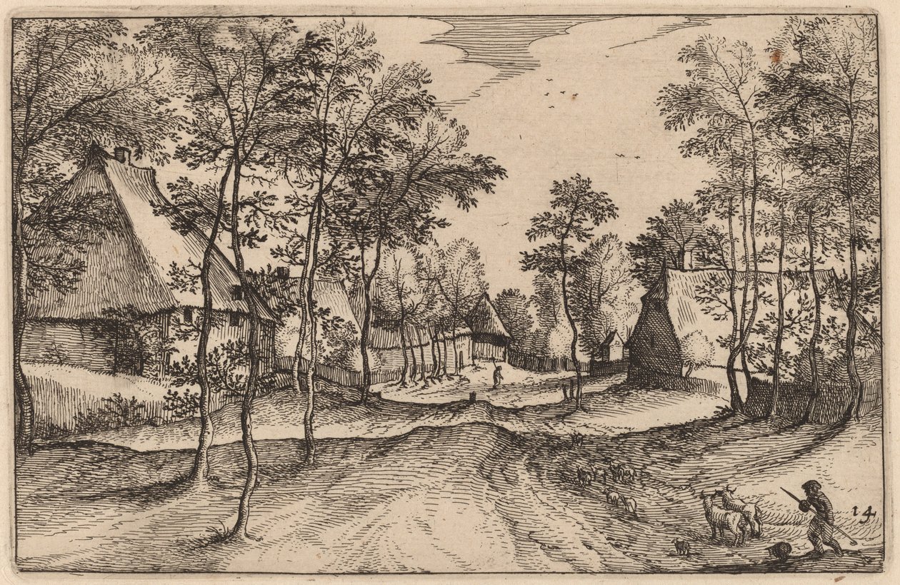 Kylätie tekijältä Claes Jansz Visscher after Johannes van Doetechum, the Elder after Lucas