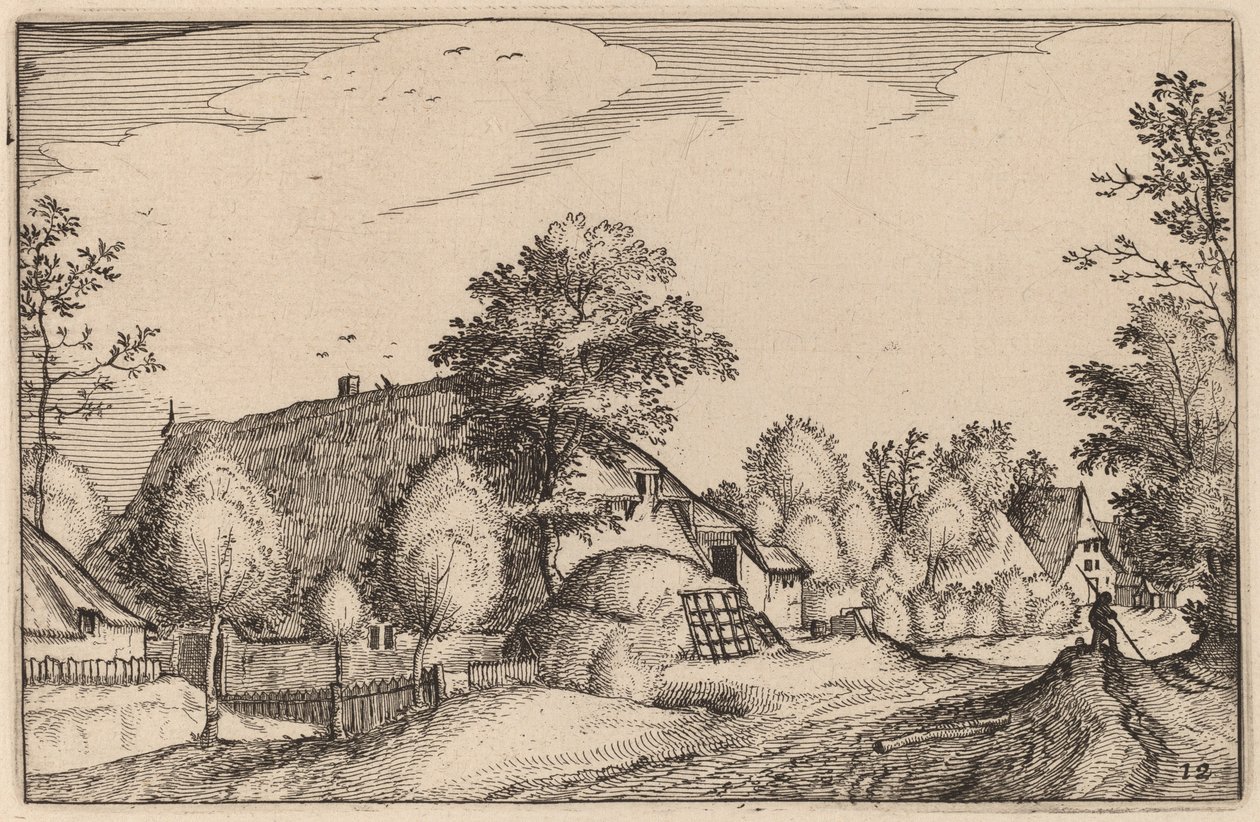 Village Roadfinnish tekijältä Claes Jansz Visscher after Lucas van Doetechum after Master of the Small Landscapes after Johannes