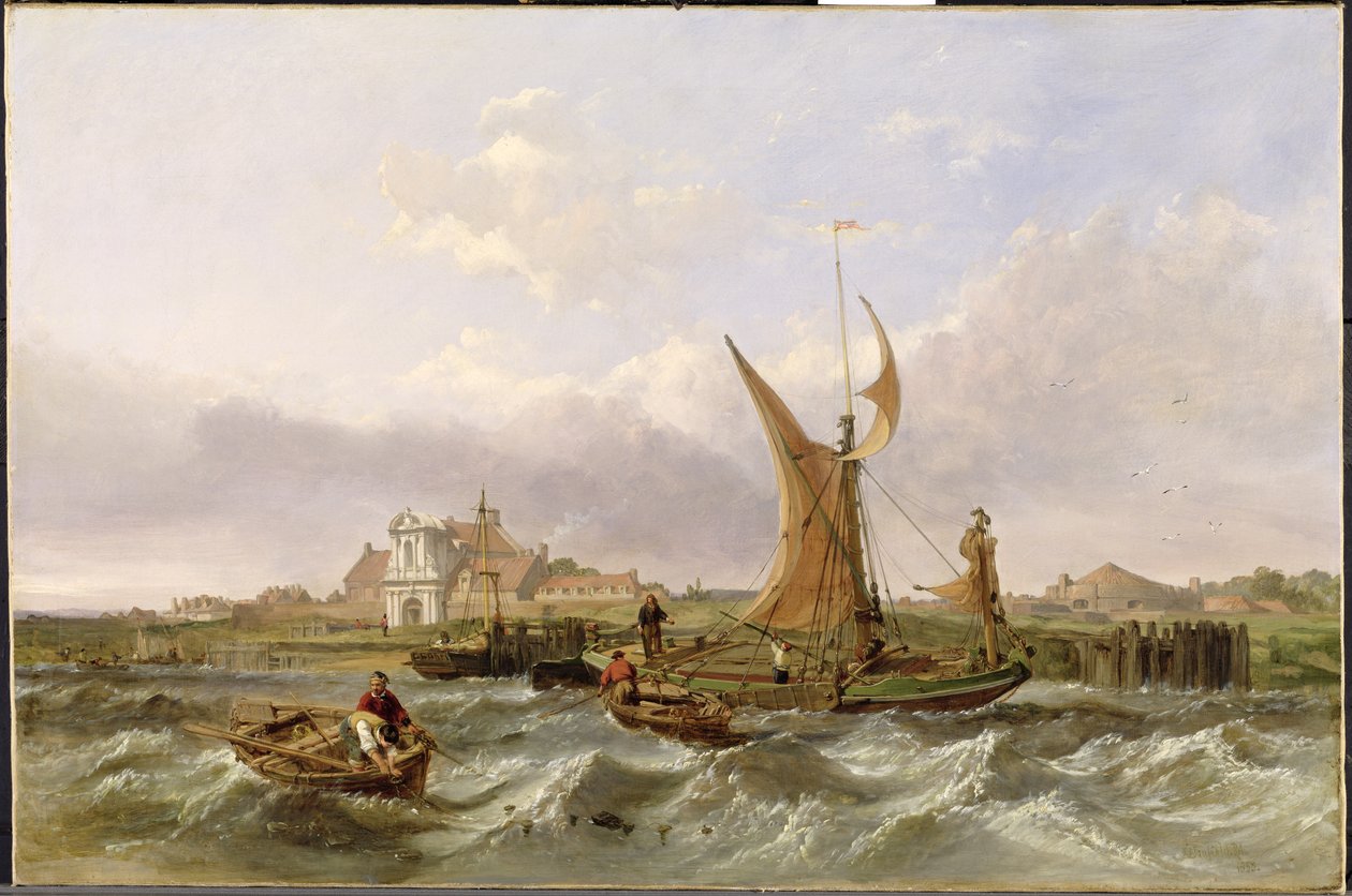 Tilburyn linnoitus - Tuuli vuorovesi vastaan, 1853 tekijältä Clarkson Frederick Stanfield