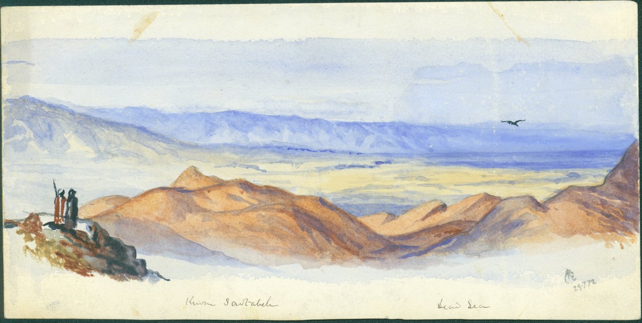 Karn Sartabeh, Jordan Valley, 1872 (wc ja kynä paperille) tekijältä Claude Conder