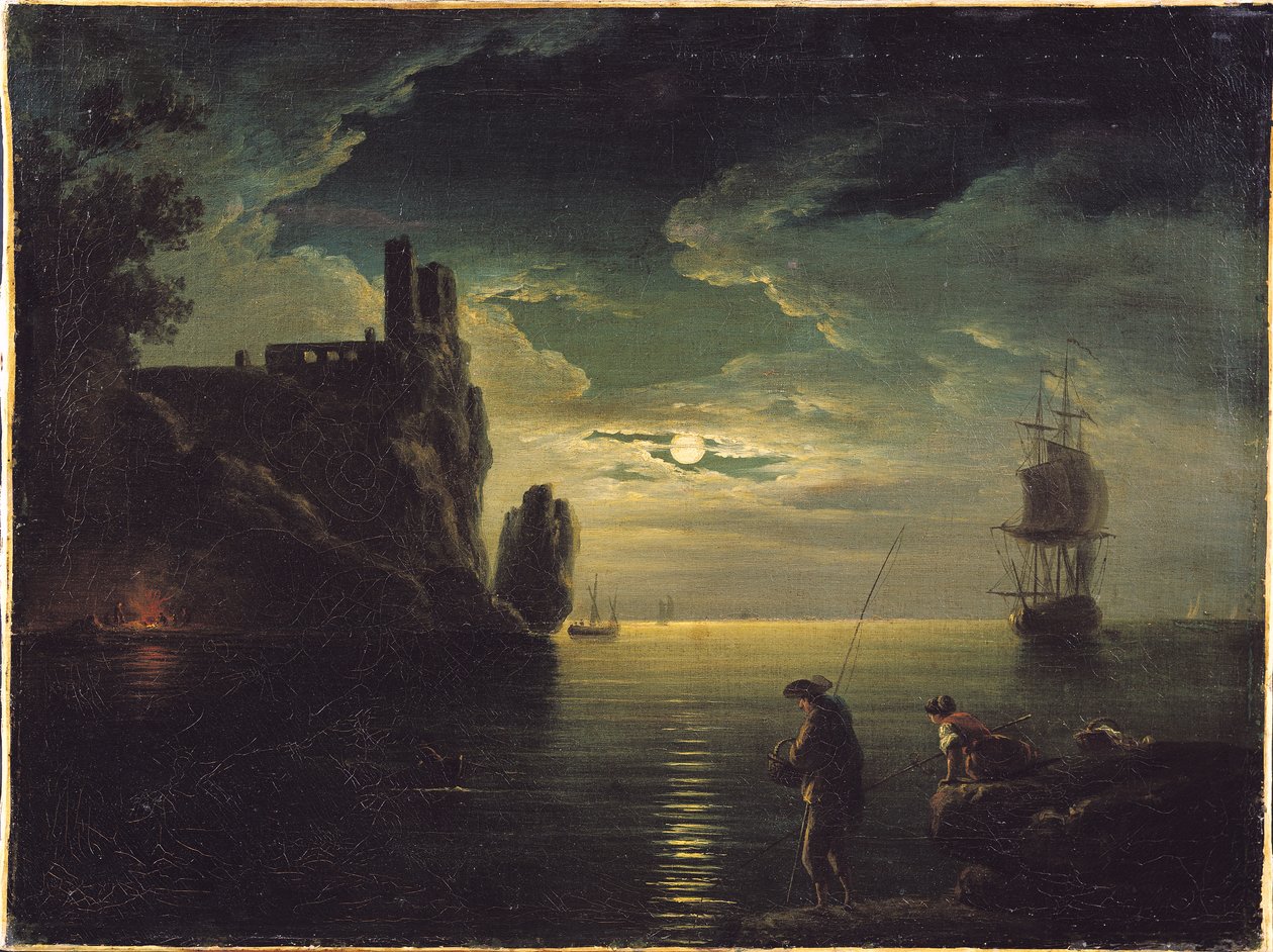 Iltainen merimaisema tekijältä Claude Joseph Vernet