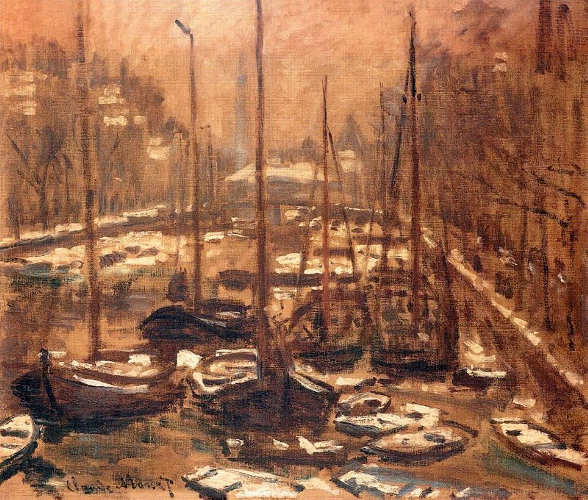 El Geldersekade de Amsterdam ja inviernon tekijältä Claude Monet