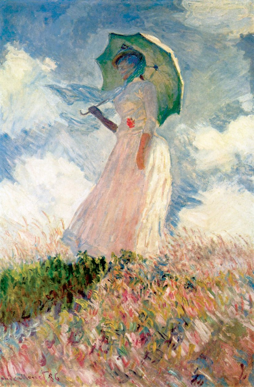 Frau mit Sonnenschirm tekijältä Claude Monet