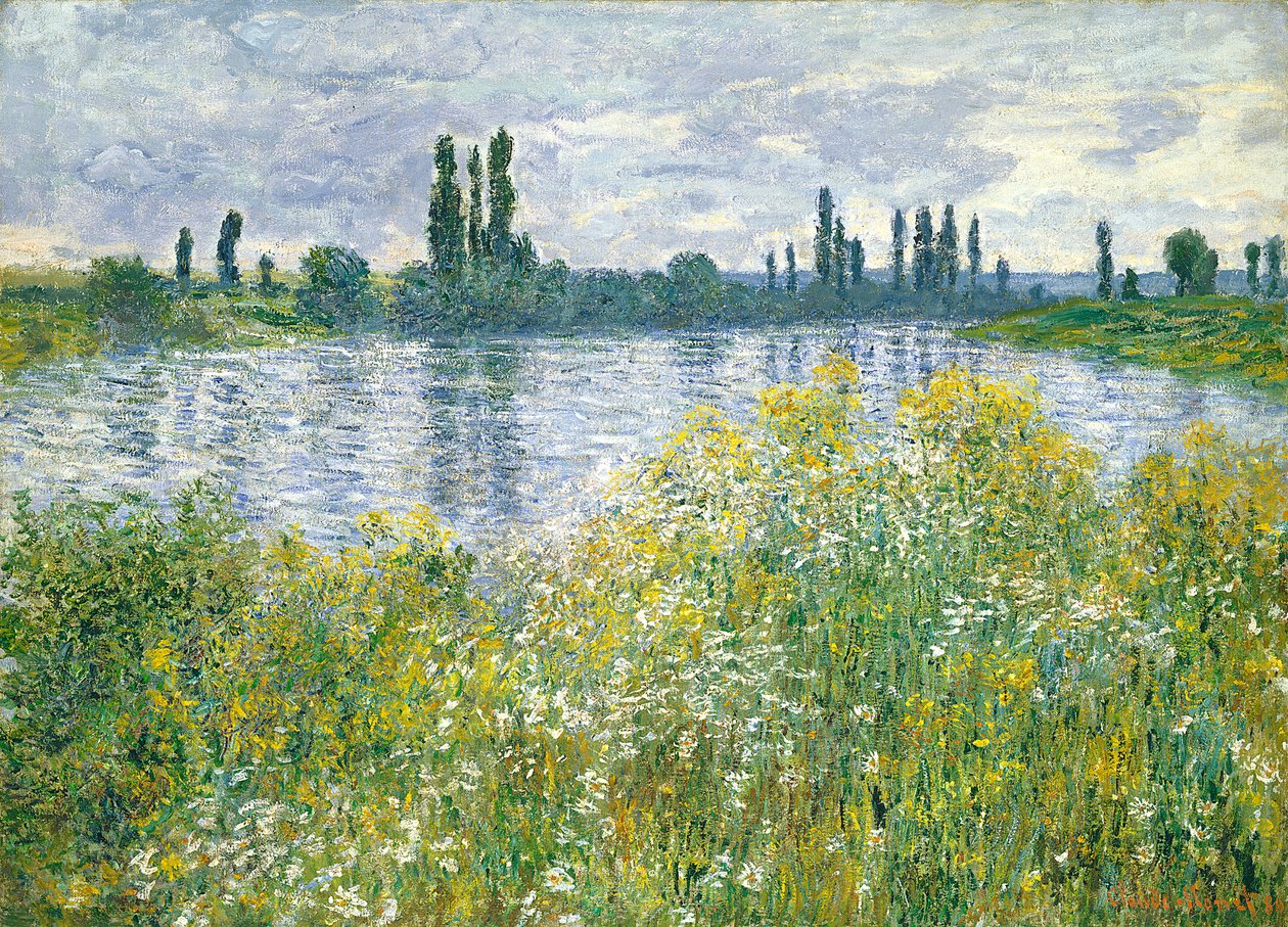 Seinen ranta, Vetheuil, 1880 tekijältä Claude Monet