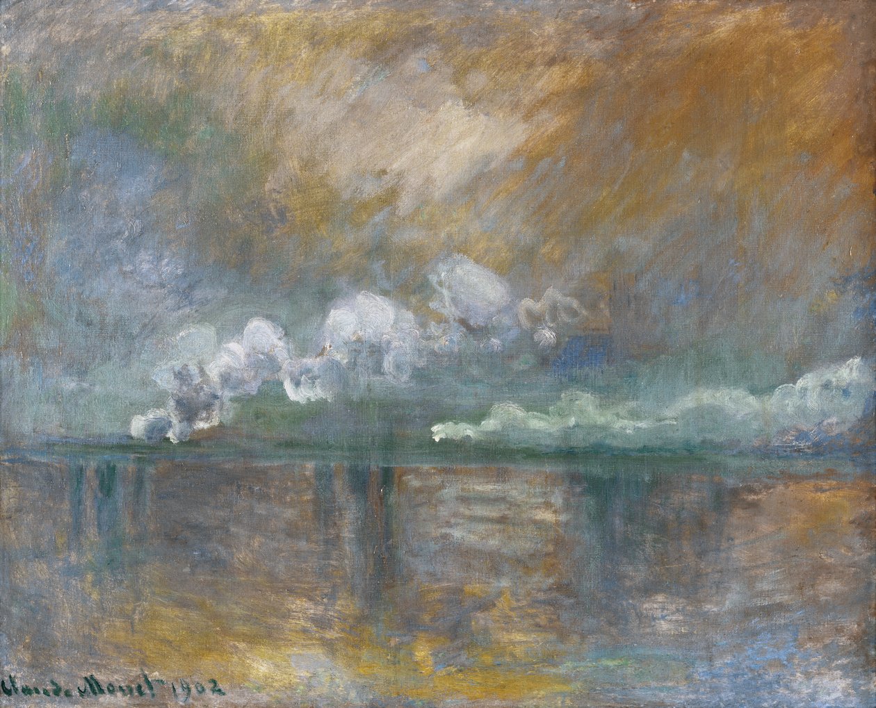 Charing Cross Bridge, Smoke in the Fog, 1902 tekijältä Claude Monet