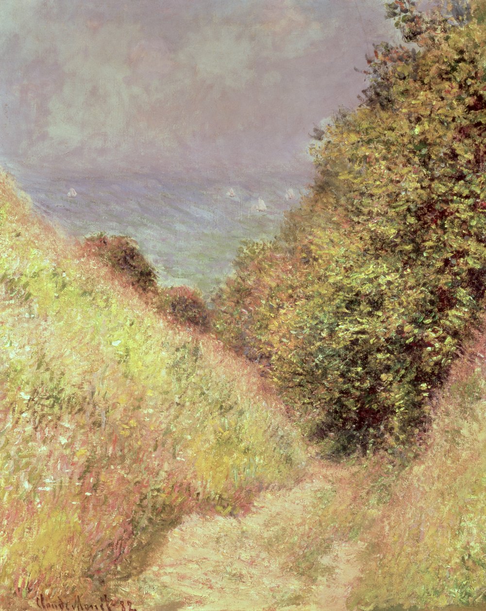Chemin de la Cavee, Pourville, 1882 tekijältä Claude Monet