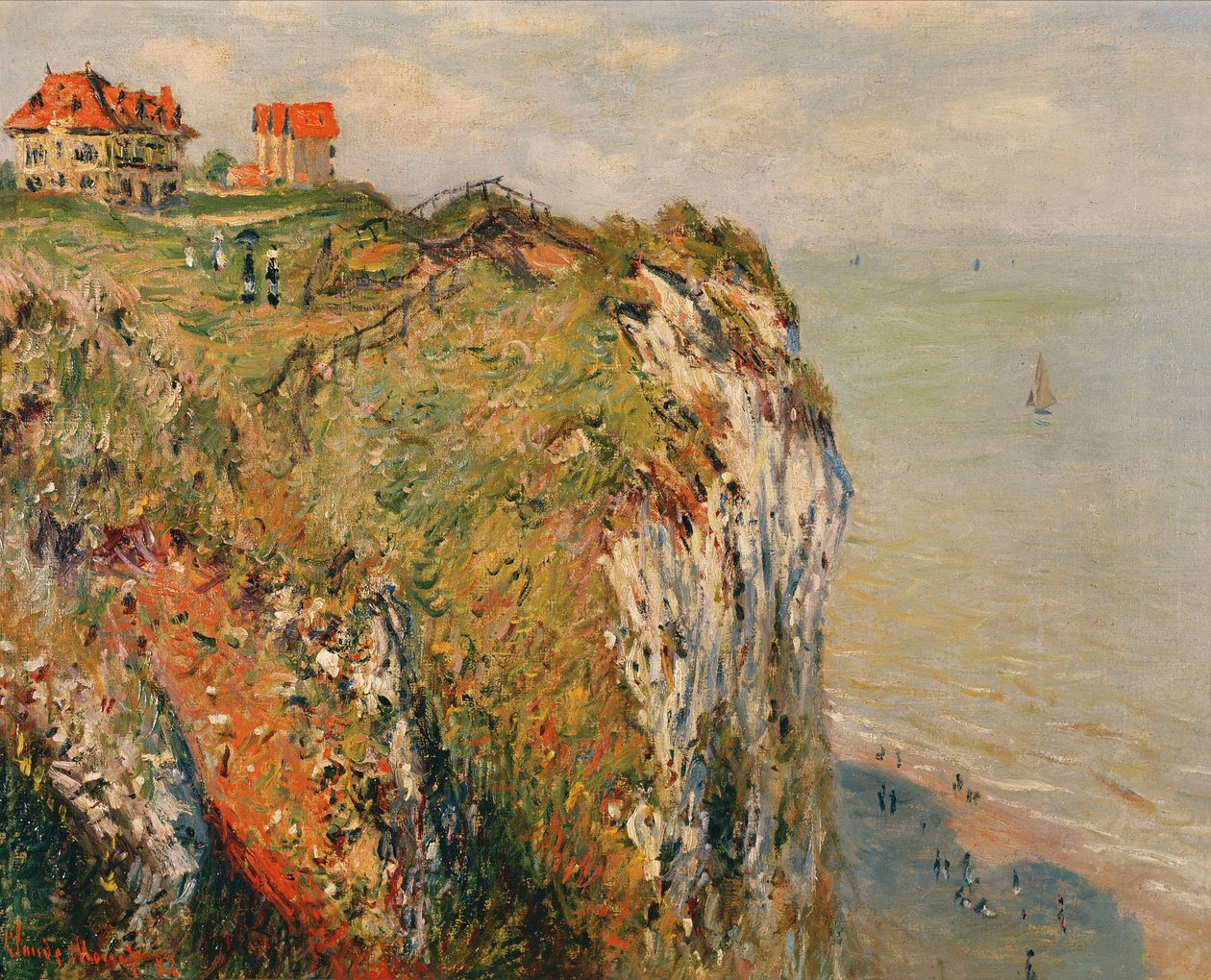 Cliff at Dieppe, 1882 tekijältä Claude Monet