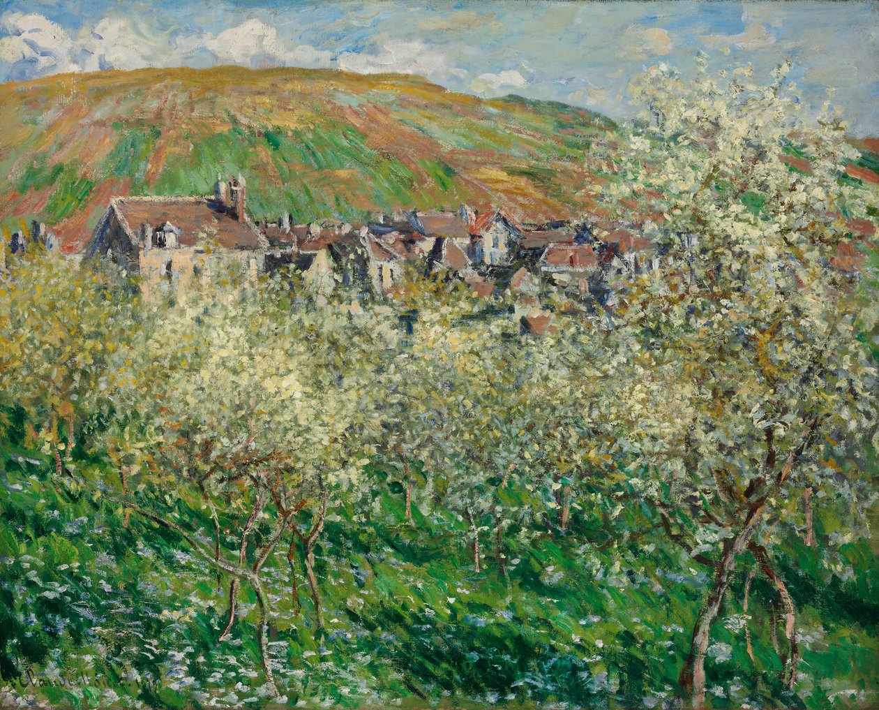 Kukkivat luumupuut tekijältä Claude Monet