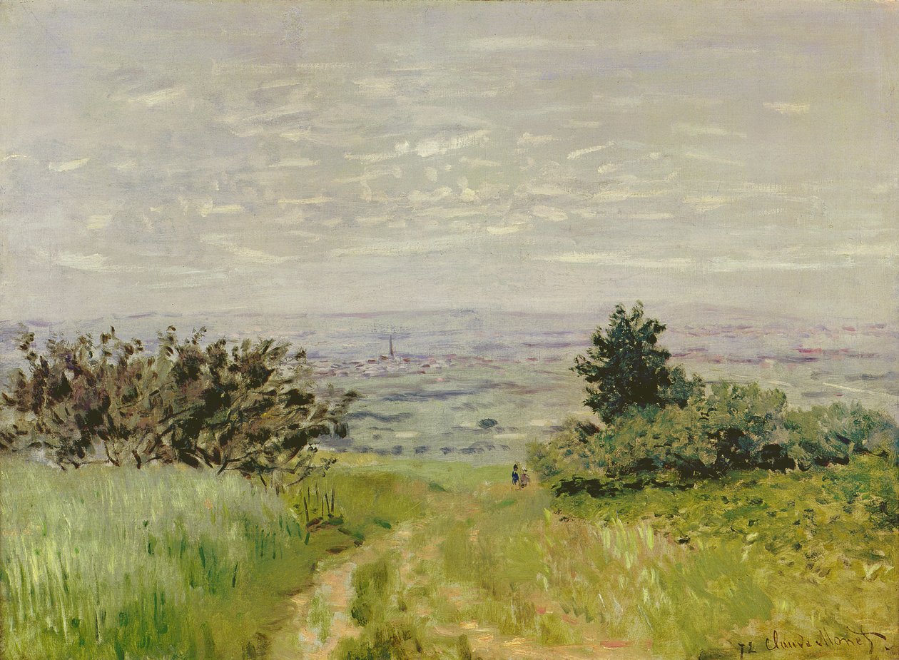 Maisema, koko näkymä Argenteuilista (Hills of Sannois), 1872 tekijältä Claude Monet