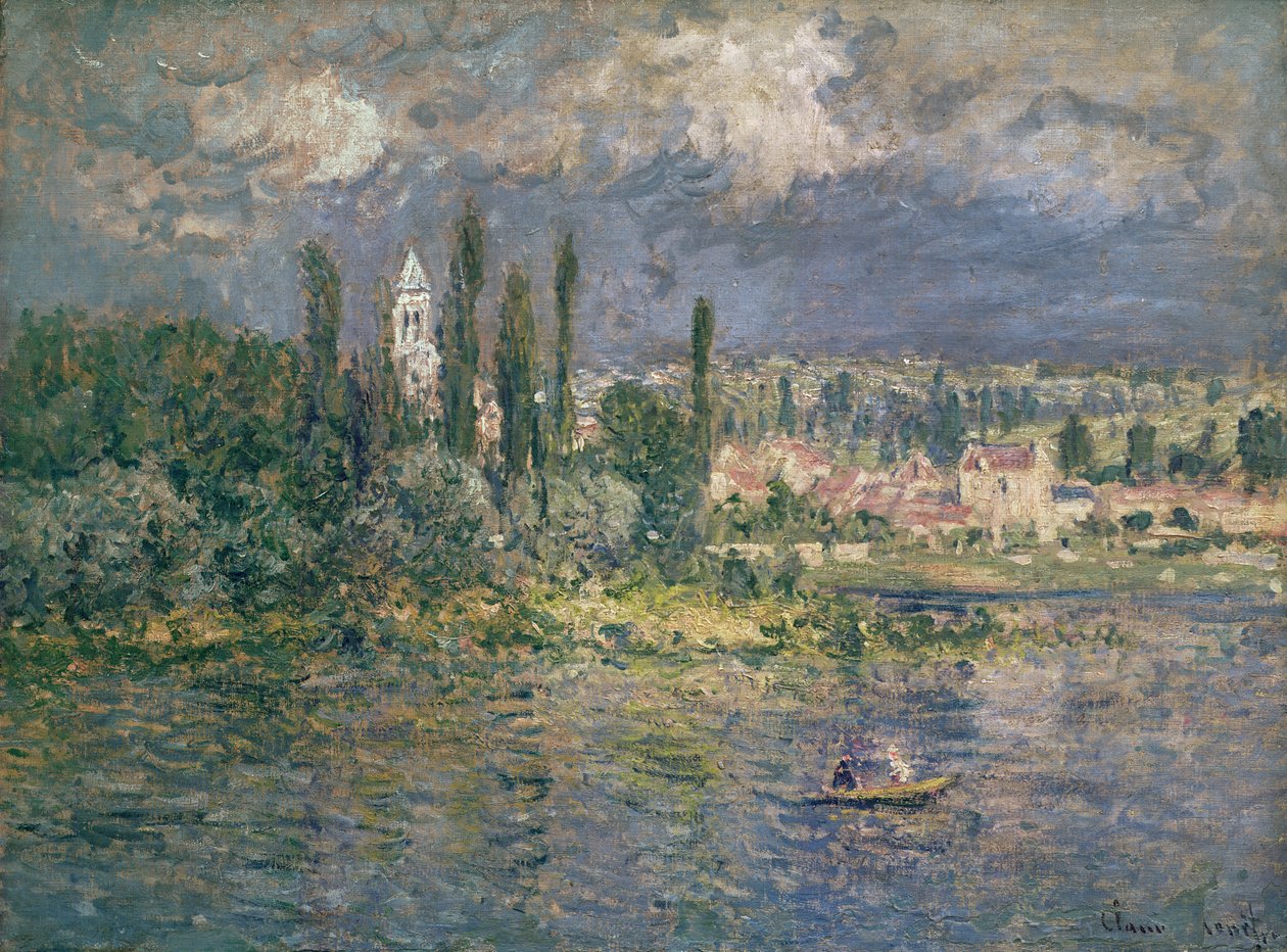 Maisema ukkosmyrskyn kanssa, Vetheuil, 1880 tekijältä Claude Monet