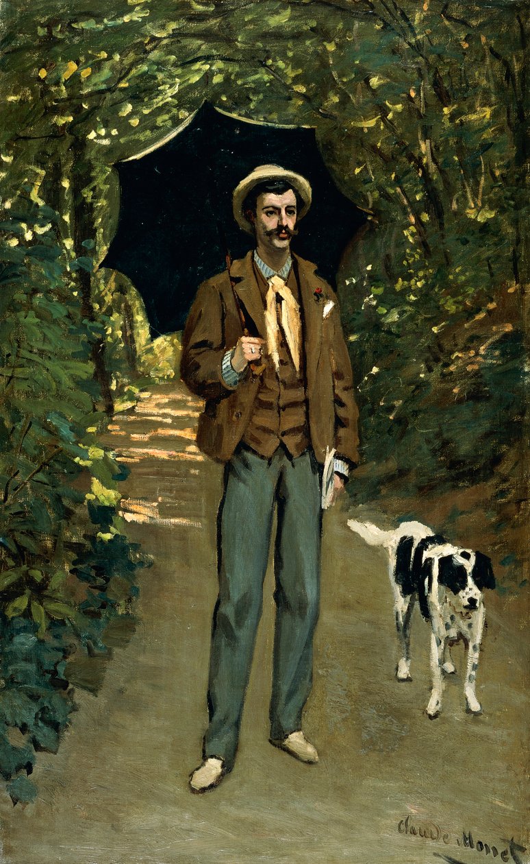 Mies sateenvarjolla, n. 1868-69 tekijältä Claude Monet