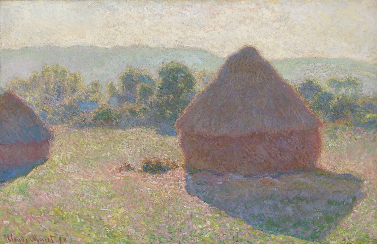 Hiomakivet, keskipäivä (heinäsuovia, keskipäivä) tekijältä Claude Monet