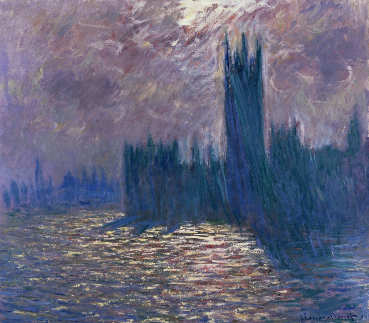 Parlamentti, Reflections on the Thames, 1905 tekijältä Claude Monet