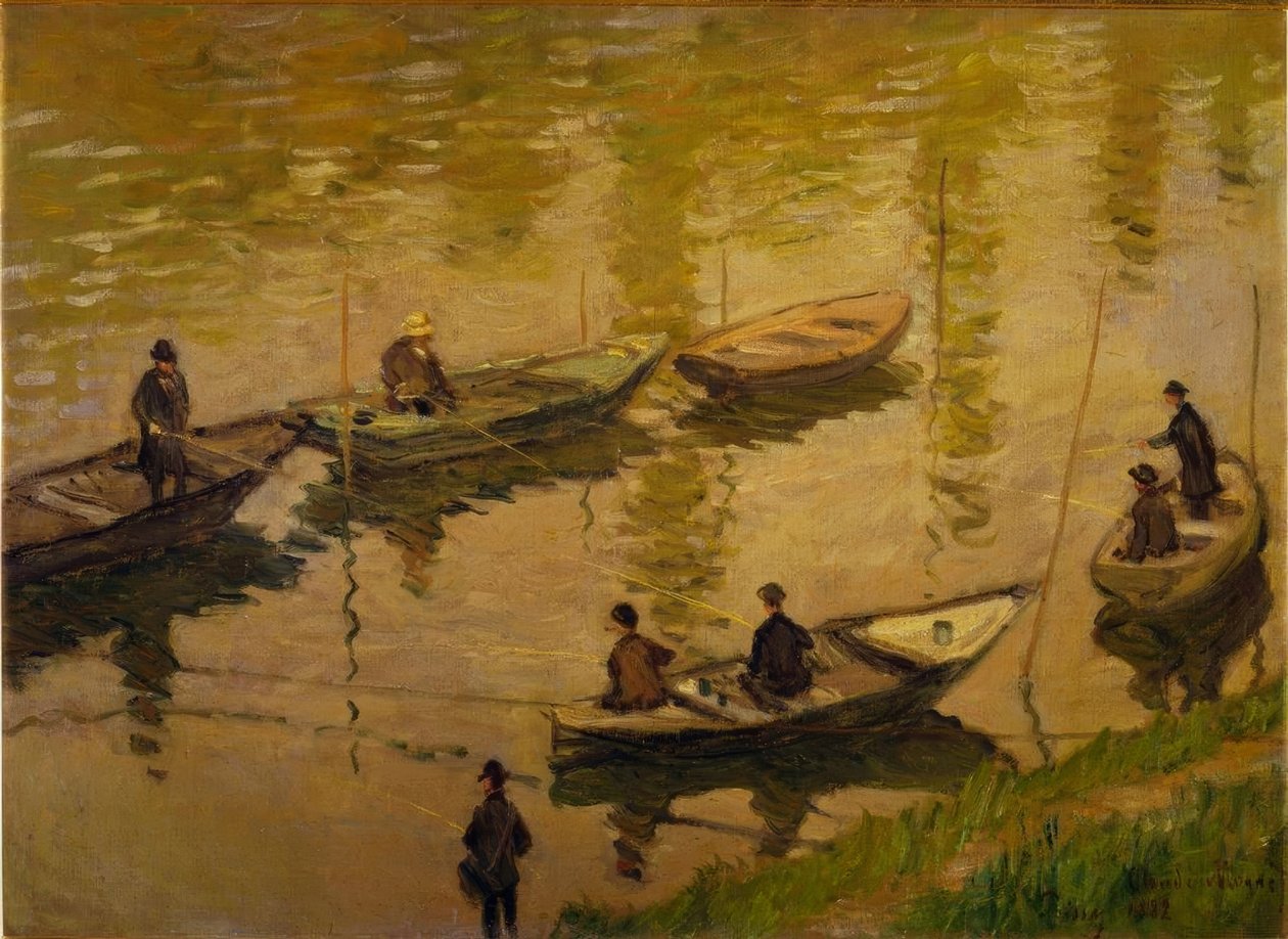 Pêcheurs à la Ligne sur la Seine, à Poissy (Angler an der S tekijältä Claude Monet