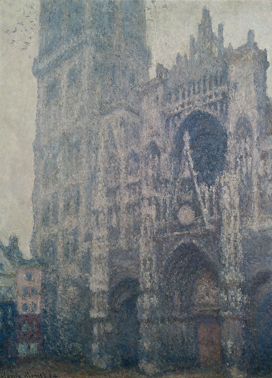 Rouenin katedraali, länsiportaali, harmaa sää, 1894 tekijältä Claude Monet