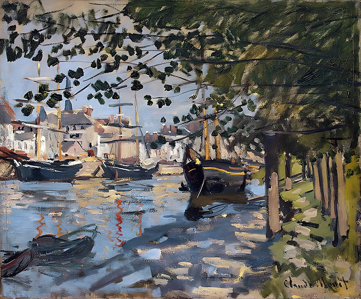 Seine Rouenissa, 1872 tekijältä Claude Monet