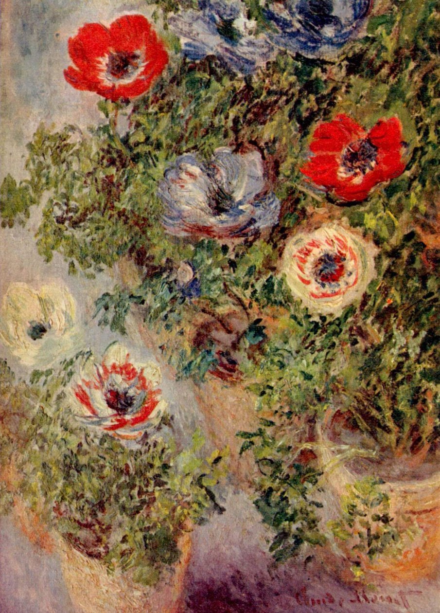 Stilleben mit Anemonen tekijältä Claude Monet