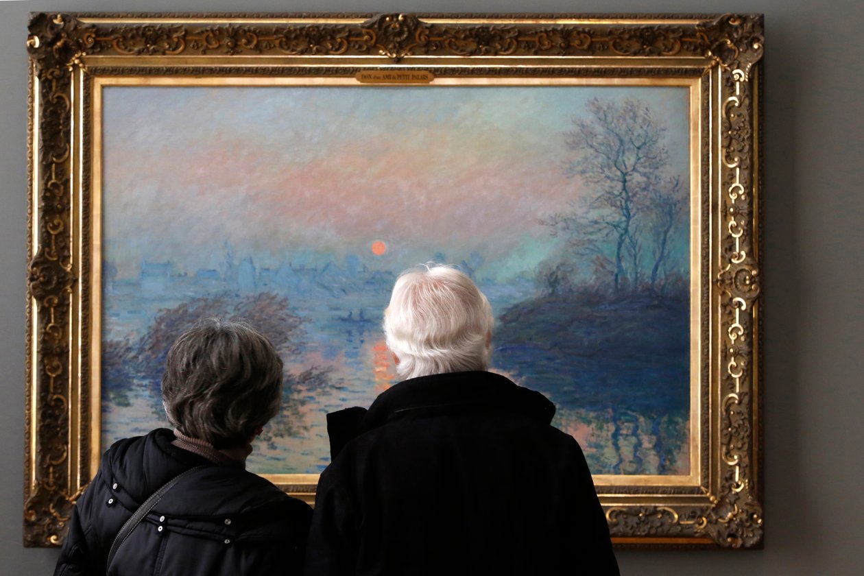 Auringonlasku Seinen yli, talvi, 1880 tekijältä Claude Monet