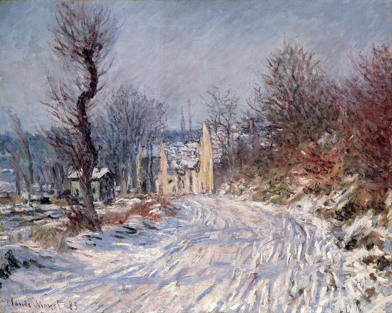 Tie Givernyyn, talvi, 1885 tekijältä Claude Monet