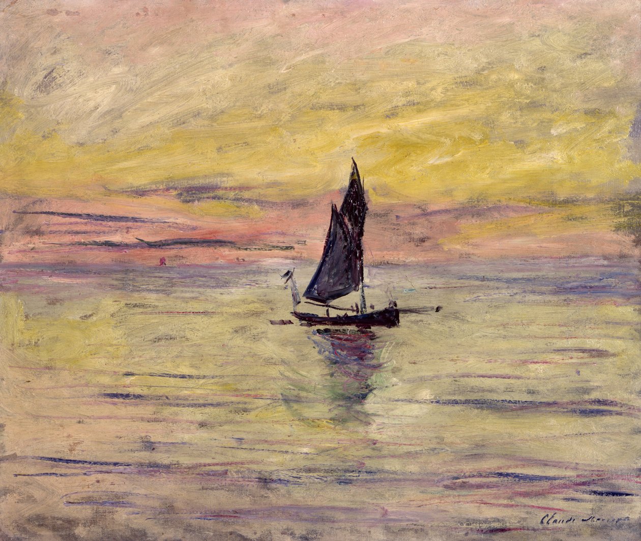 Purjevene, Iltaefekti, 1885 tekijältä Claude Monet