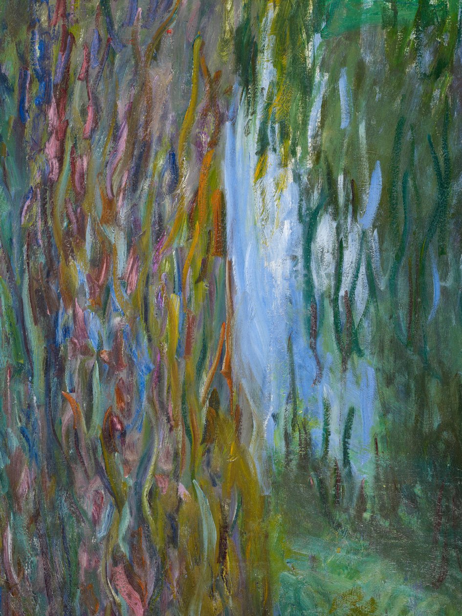 Weeping Willow and the Waterlily Pond, 1916-191919 yksityiskohta 182047 öljy kankaalle tekijältä Claude Monet