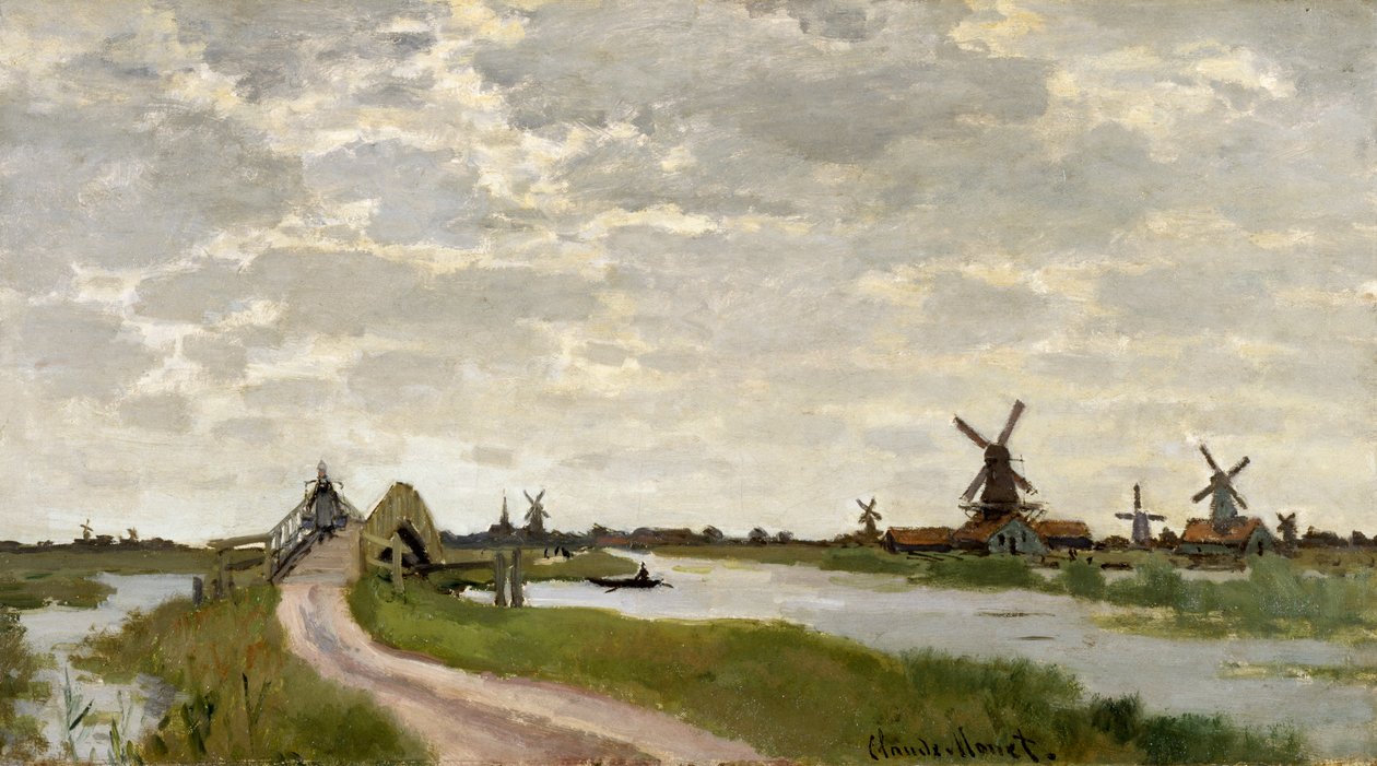Tuulimyllyt lähellä Zaandamia tekijältä Claude Monet