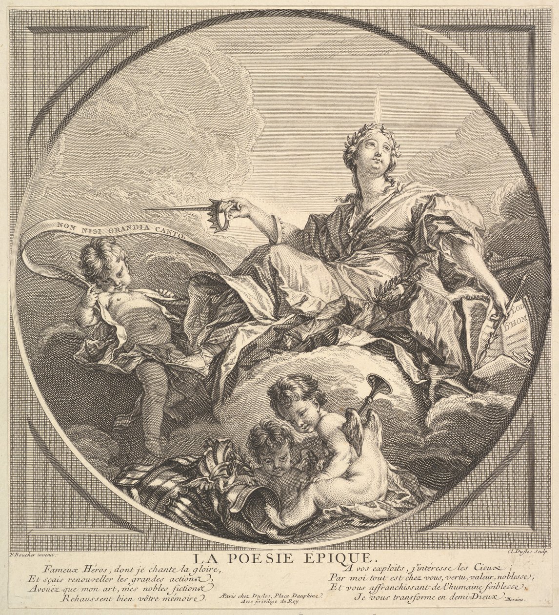 Eeppistä runoutta, n. 1741. tekijältä Claude Augustin Duflos