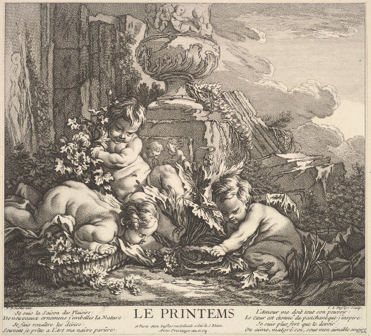 Kevät, 1735-86. tekijältä Claude Augustin Duflos