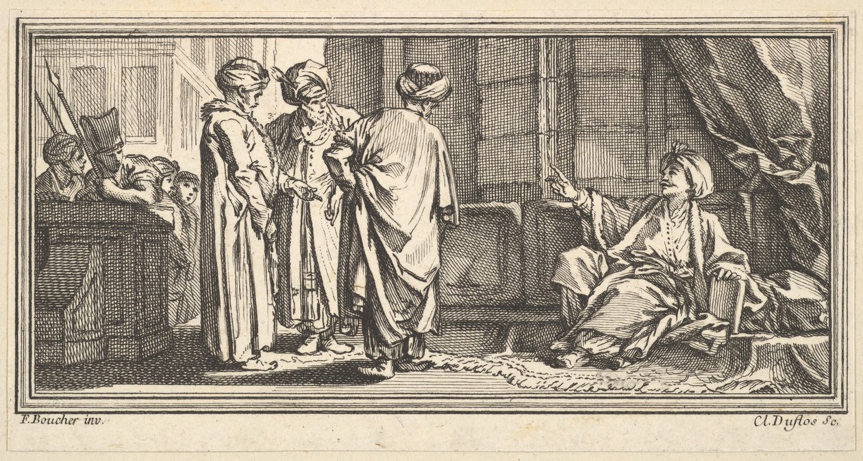 Qadin kuuleminen, 1746-47. tekijältä Claude Augustin Duflos