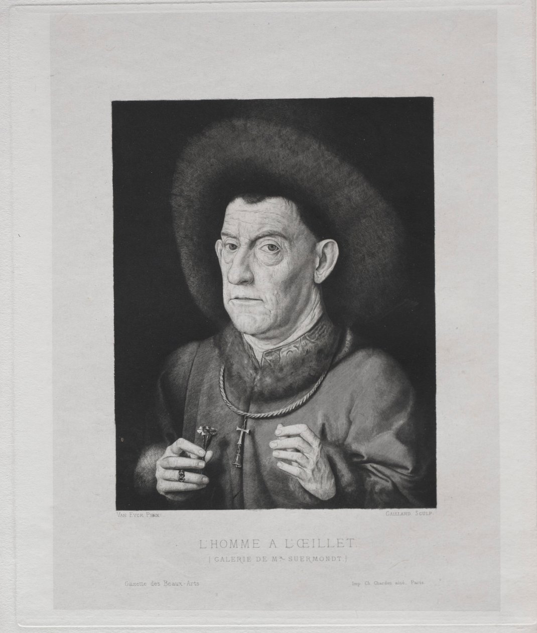 Mies vaaleanpunaisella, 1869. tekijältä Claude Ferdinand Gaillard