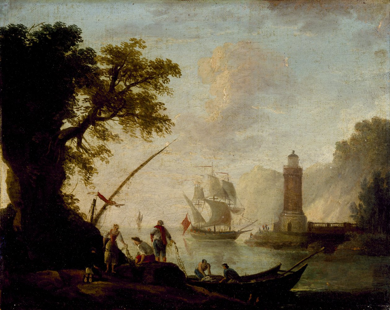Välimeren rannikkonäkymä, ei päivämäärää tekijältä Claude Joseph Vernet