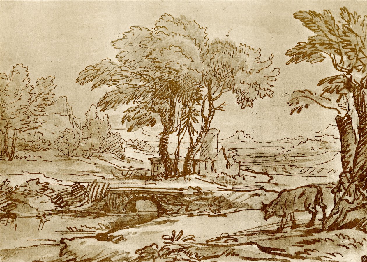Maisema ja silta tekijältä Claude Lorrain