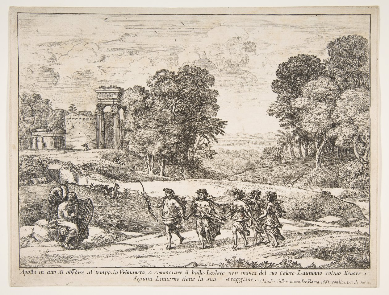Aika, Apollo ja vuodenajat, 1662. tekijältä Claude Lorrain