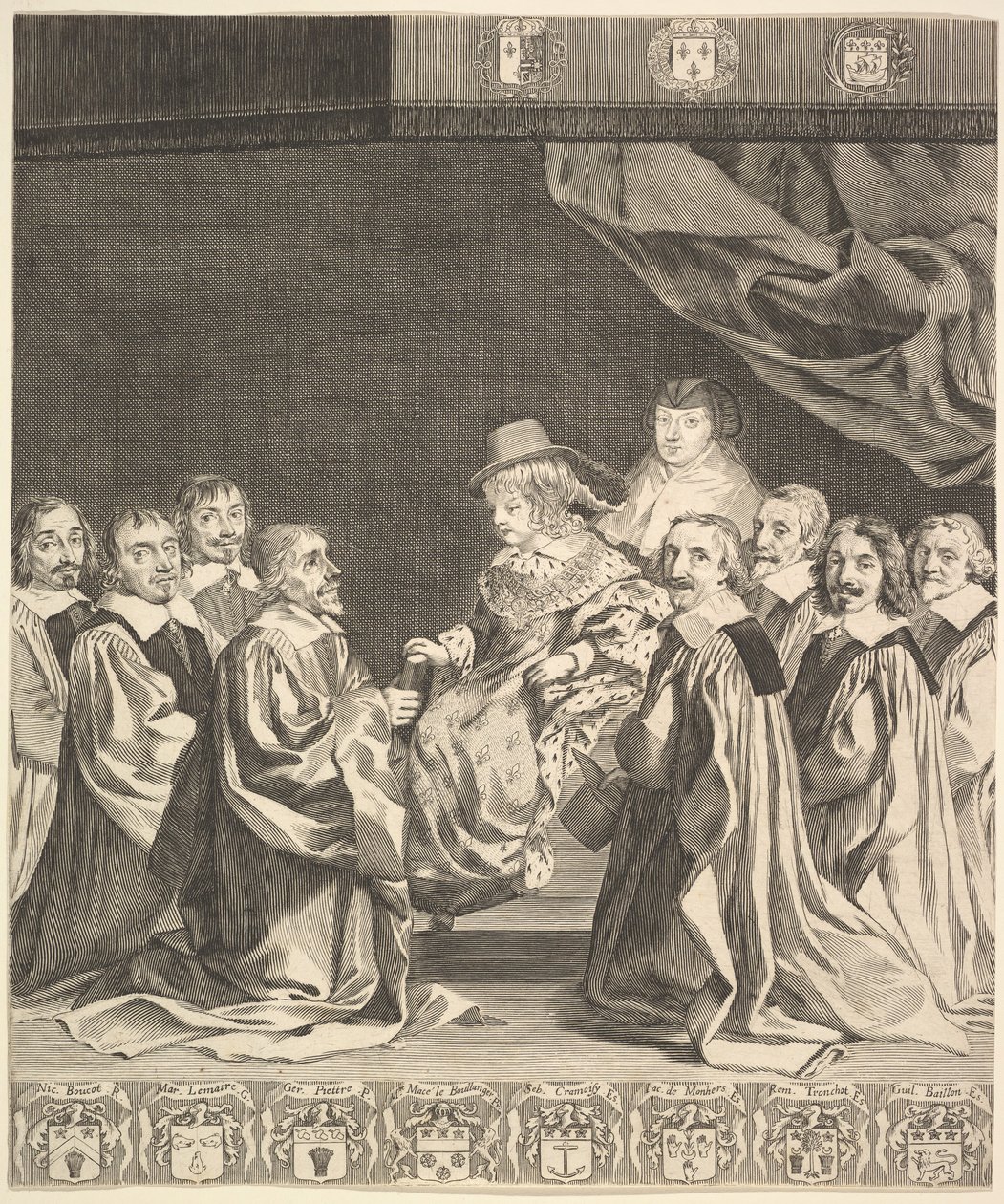 Etukappale: The Royal Ordinances, n. 1644. tekijältä Claude Mellan