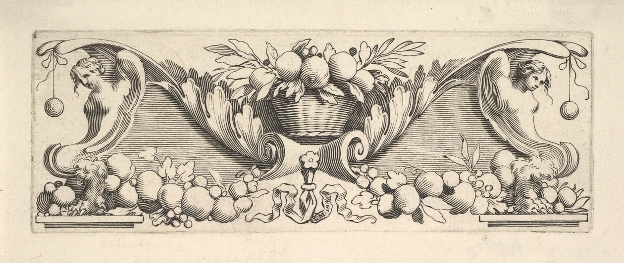 Pääpanta: Basket of Fruit. tekijältä Claude Mellan