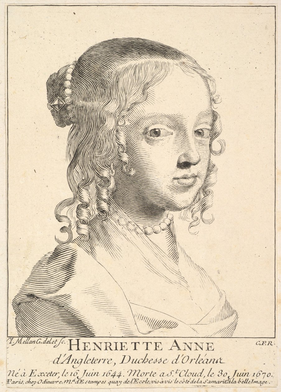 Henriette-Anne dAngleterre, dOrléansin herttuatar. tekijältä Claude Mellan