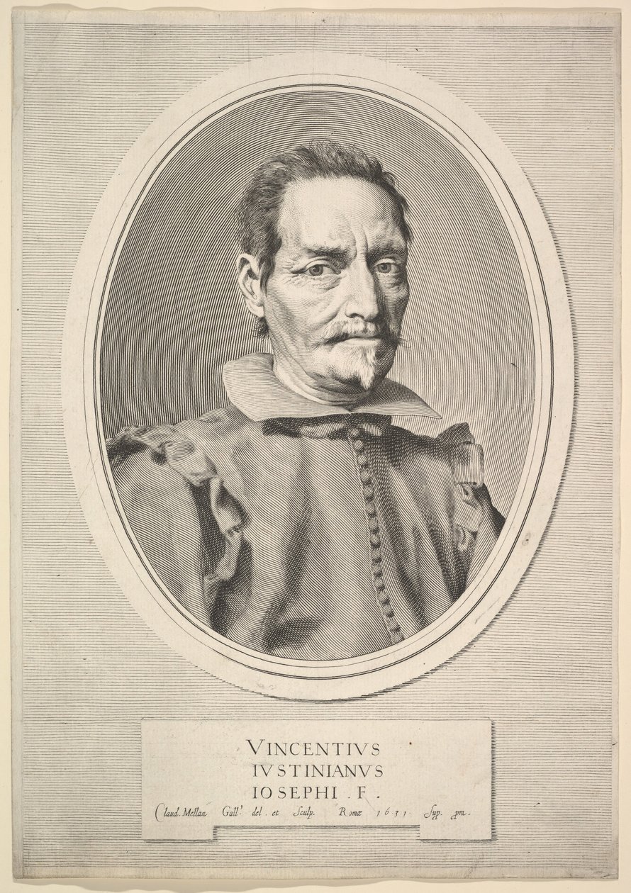 Vincenzo Giustinianin muotokuva, 1631. tekijältä Claude Mellan