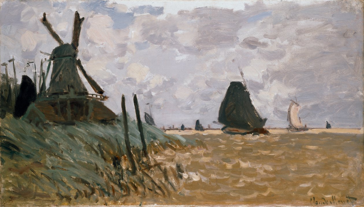 Mylly lähellä Zaandamia, 1871 tekijältä Claude Monet