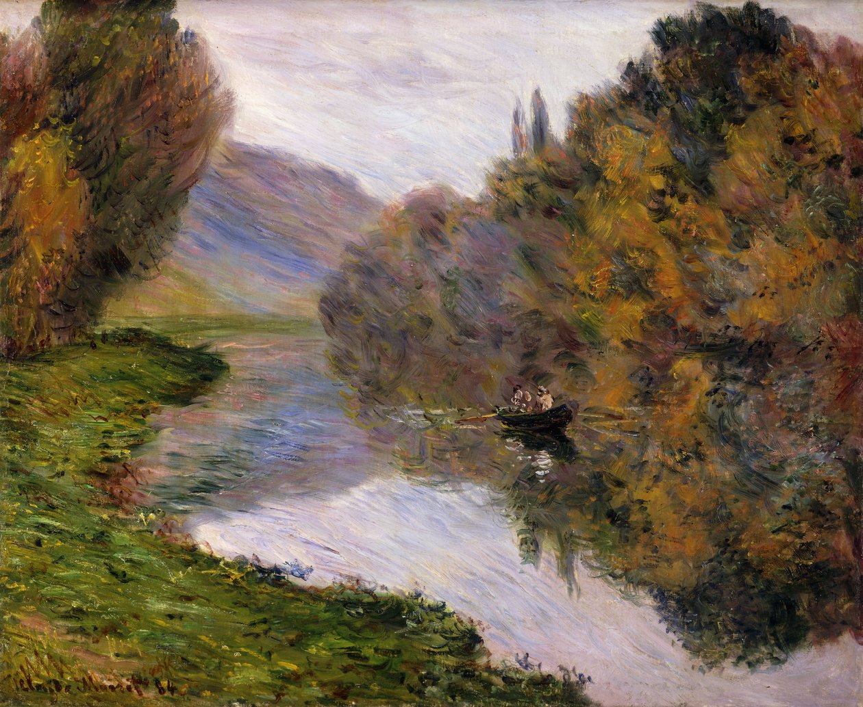 Vene Seine-joella lähellä Jeufossea, tekijältä Claude Monet