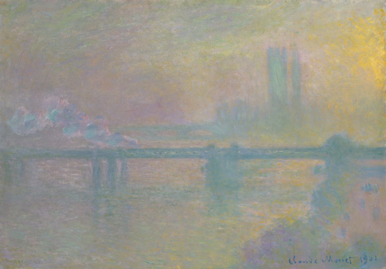 Charing Cross Bridge, Lontoo, 1901. tekijältä Claude Monet