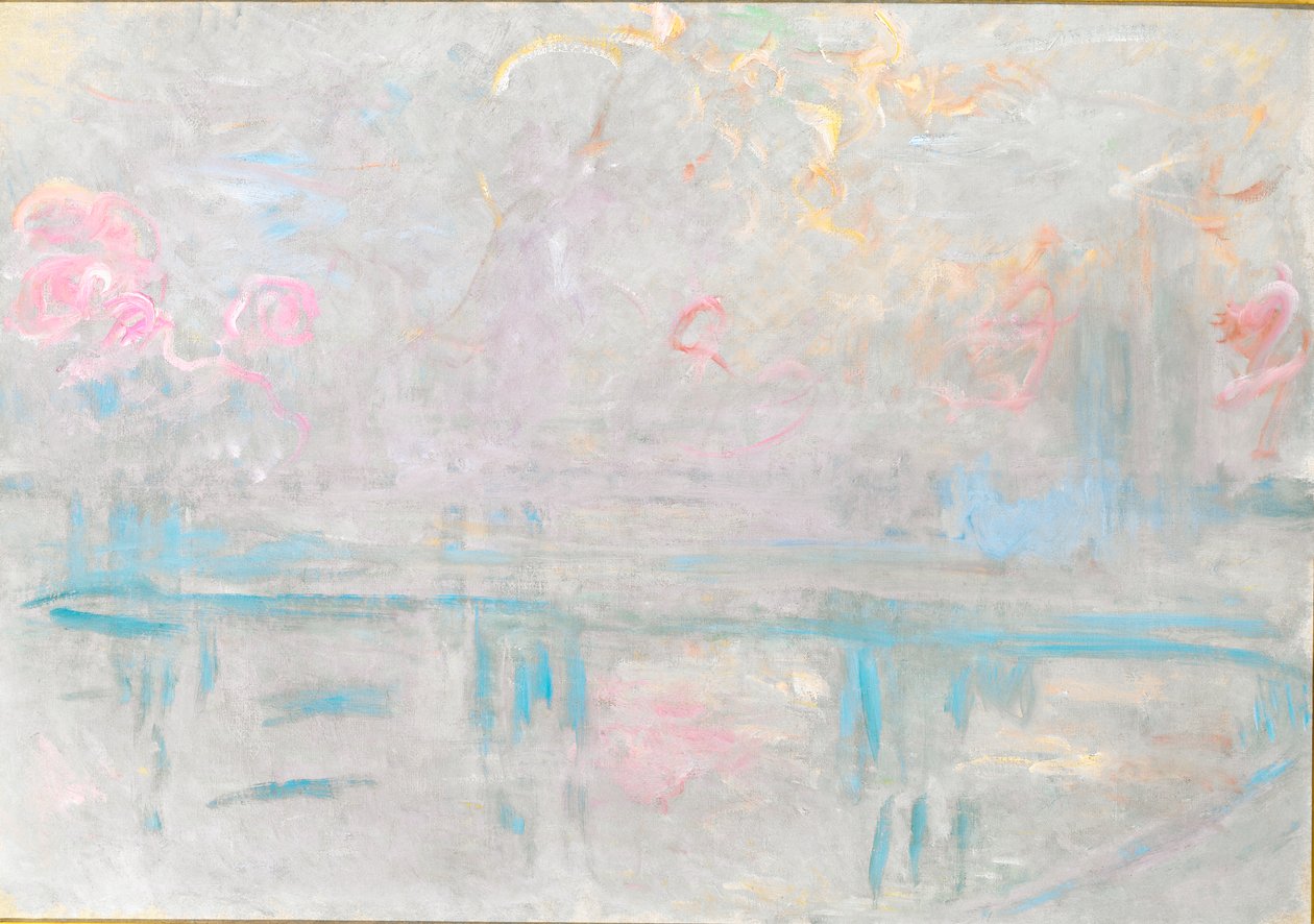 Charing Cross Bridge, n. 1900 (öljy kankaalle) tekijältä Claude Monet