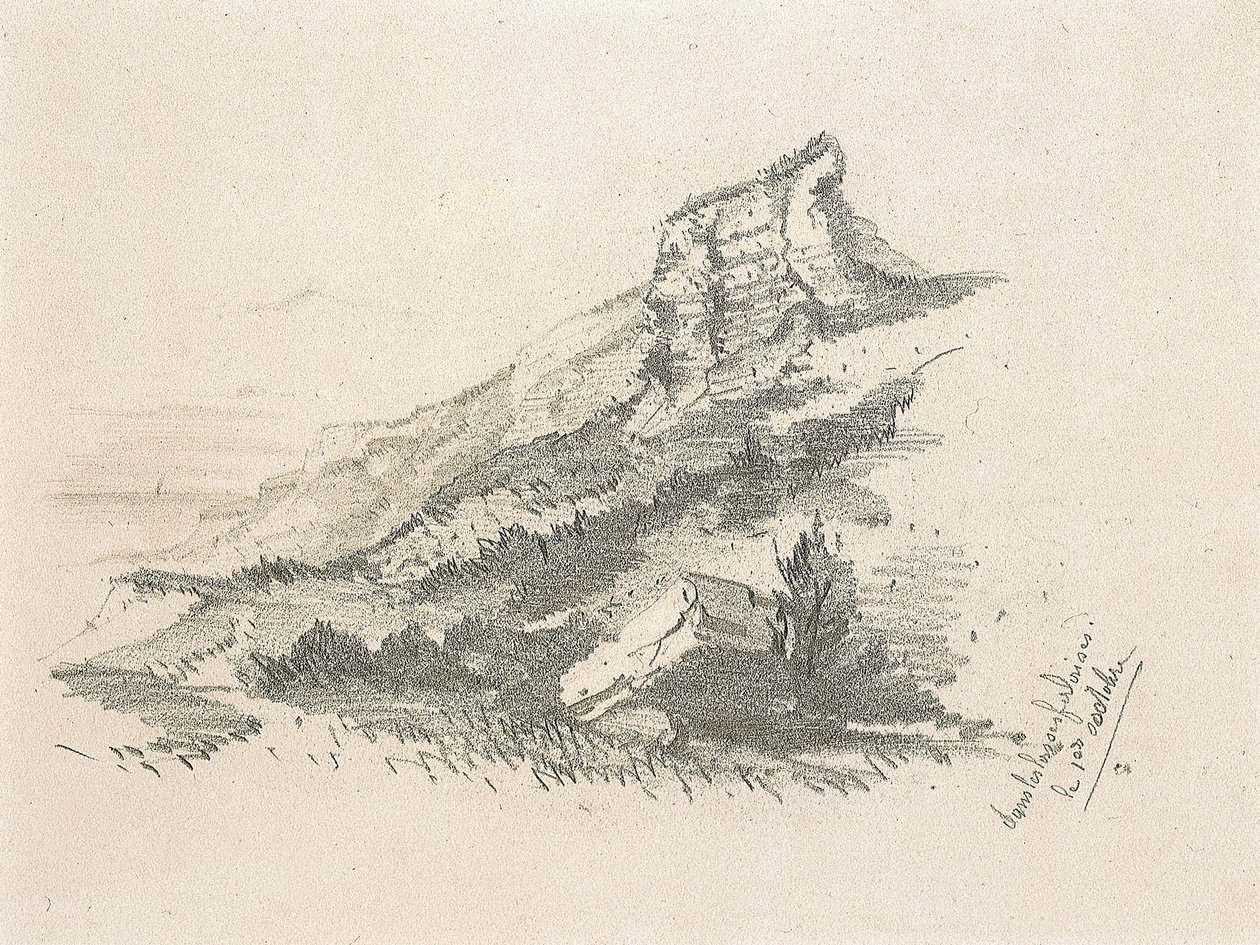 Cliff at Ste Address, 1857 tekijältä Claude Monet