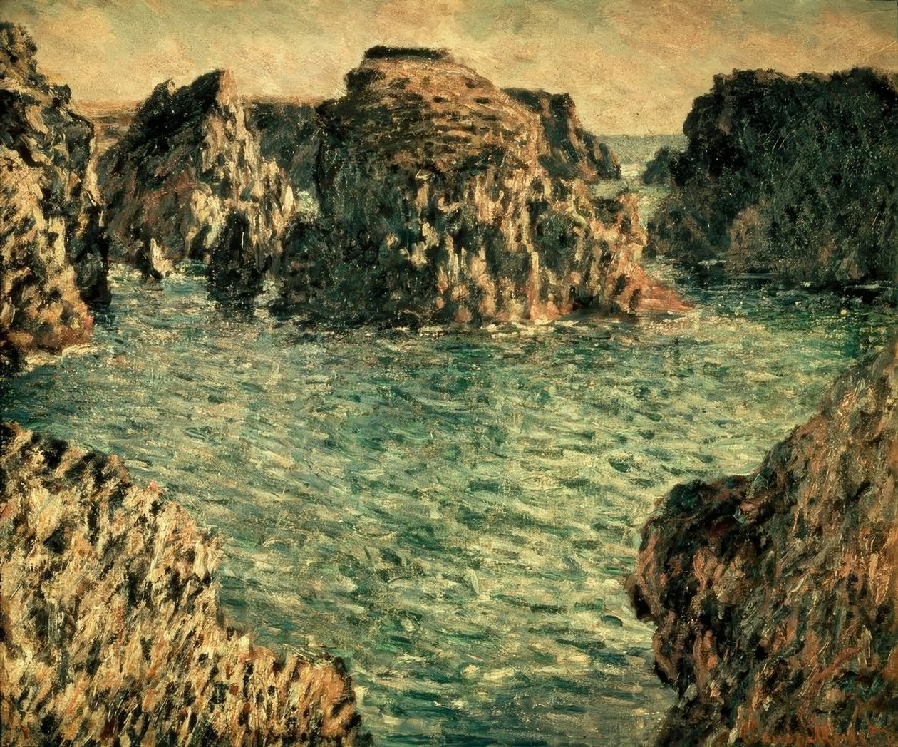 Sisäänkäynti Port-Goulphariin, Belle-Ile tekijältä Claude Monet